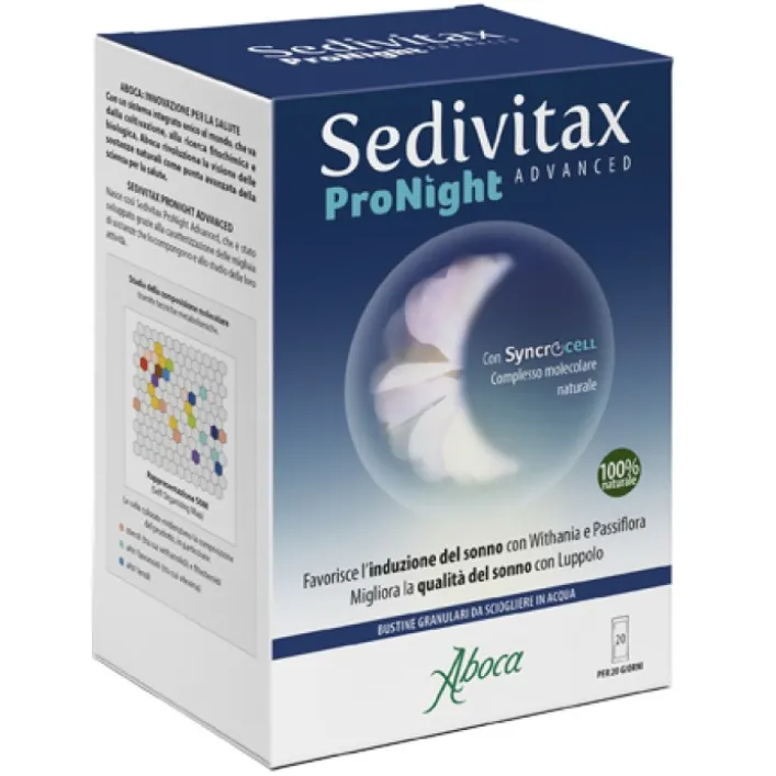 Aboca Sedivitax Pronight Advance 10 Bustine - Integratore Naturale per il Sonno