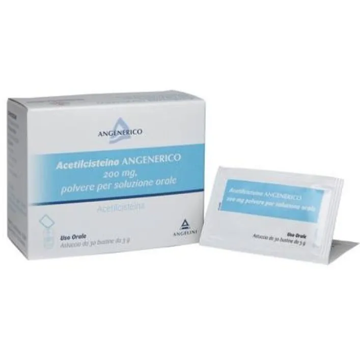Acetilcisteina Angenerico 200 mg 30 Bustine