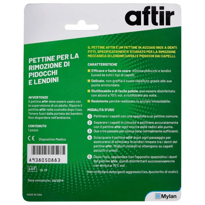Aftir Pettine Antipediculosi Pidocchi e Lendini