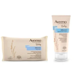 Aveeno Baby Barrier Cream 100 ml + 72 Baby Wipes Salviette Detergenti