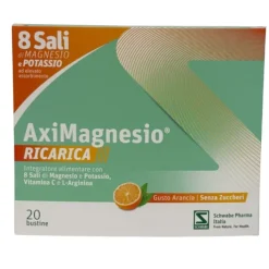 AxiMagnesio Ricarica Arancia 20 Bustine - Integratore Magnesio e Potassio