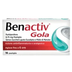 Benactiv Gola Flurbiprofene 16 Pastiglie Eucalipto e Miele