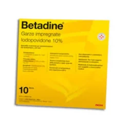 Betadine 10% Iodopovidone Garze Impregnate 10 x 10 cm