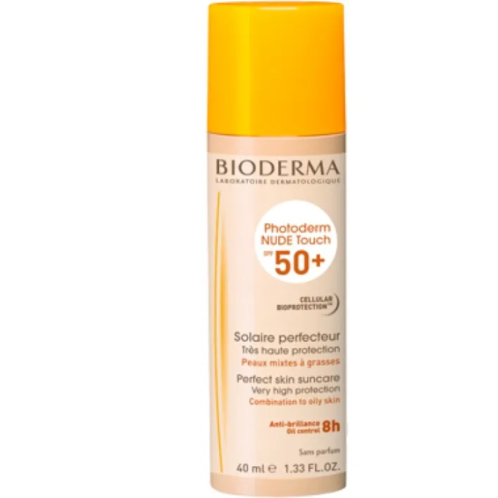 Bioderma Photoderm Nude Touch Dore' Crema Solare Viso Tocco Secco Colorata SPF 50+ 40 ml