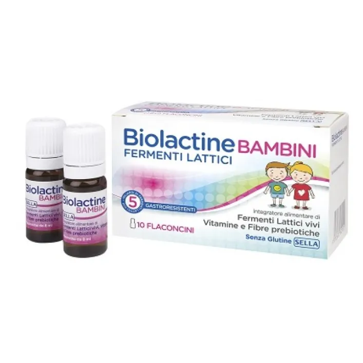Biolactine Bambini 8 Flaconcini - Integratore Fermenti Lattici