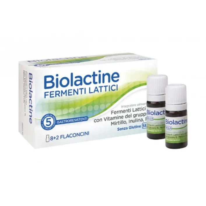 Biolactine 5 Miliardi 10 Flaconcini - Integratore Fermenti Lattici