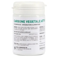 Carbone Vegetale Attivo Olcelli 500 mg 50 Compresse - Integratore Gas Intestinali