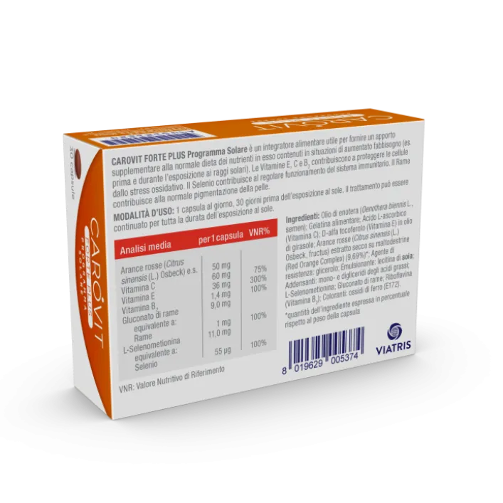Carovit Forte Plus 30 Capsule - Integratore Preparazione al Sole