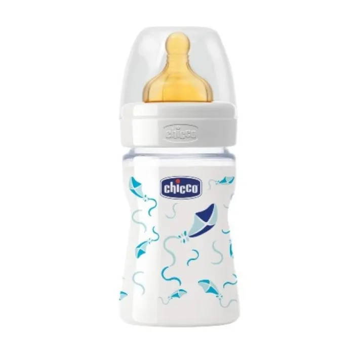 Chicco Biberon Well Being Vetro Caucciu' Boy 150 ml