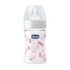 Chicco Biberon Well Being Vetro Decorato in Caucciu' Girl 150 ml