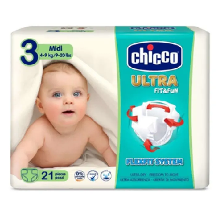 Chicco Pannolini Ultra Midi 4 - 9 kg 21 pezzi