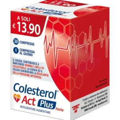 Colesterol Act Plus Forte 30 Compresse - Integratore Controllo Colesterolo