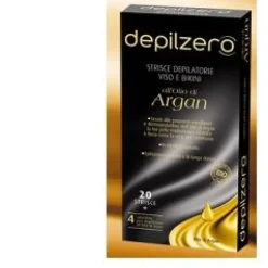 Depilzero Argan Strisce Depilatorie Viso all'Olio di Argan 20 pezzi