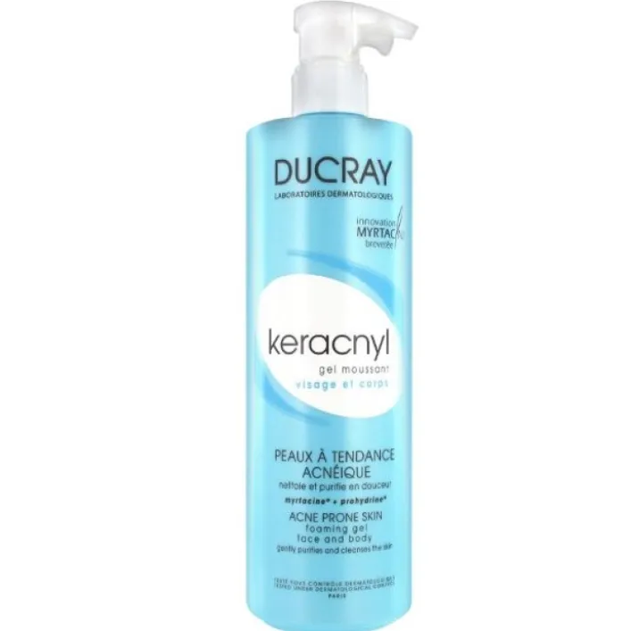 Ducray Keracnyl Gel Detergente Purificante Seboregolatore Pelle Grassa e Acneica 400 ml