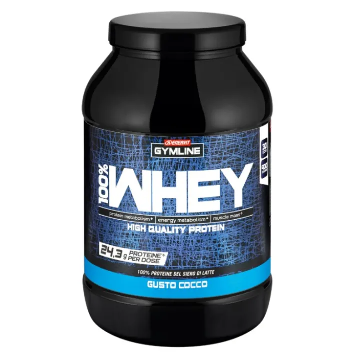 Enervit Gymline 100% Whey Proteine Concentrate Cocco 900 grammi - Integratore Proteico