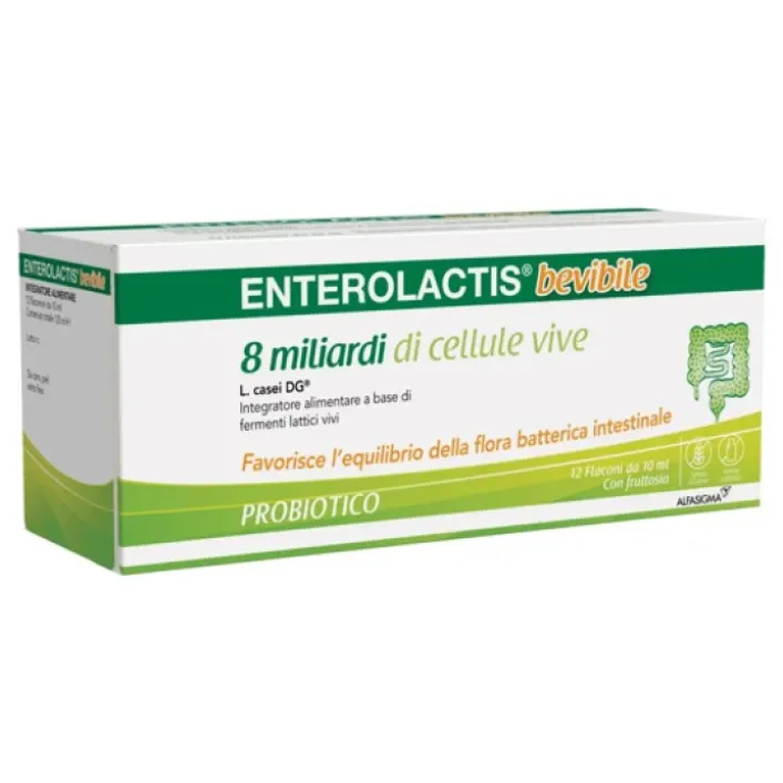 Enterolactis Bevibile 12 Flaconcini - Integratore Fermenti Lattici Vivi