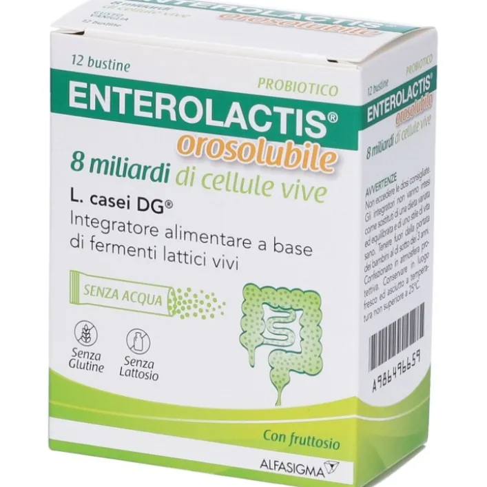 Enterolactis 12 bustine orosolubili - Integratore Fermenti Lattici Vivi