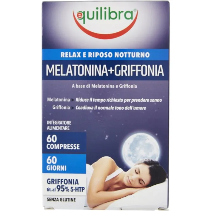 Equilibra Melatonina + Griffonia 60 Compresse - Integratore Rilassante