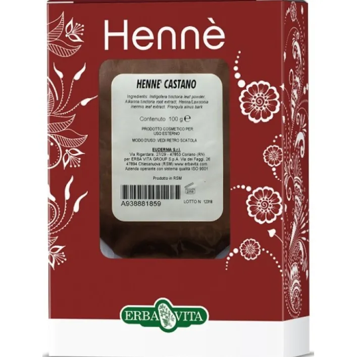 Erba Vita Henne' Colorante Capello Castano - Tintura per Capelli