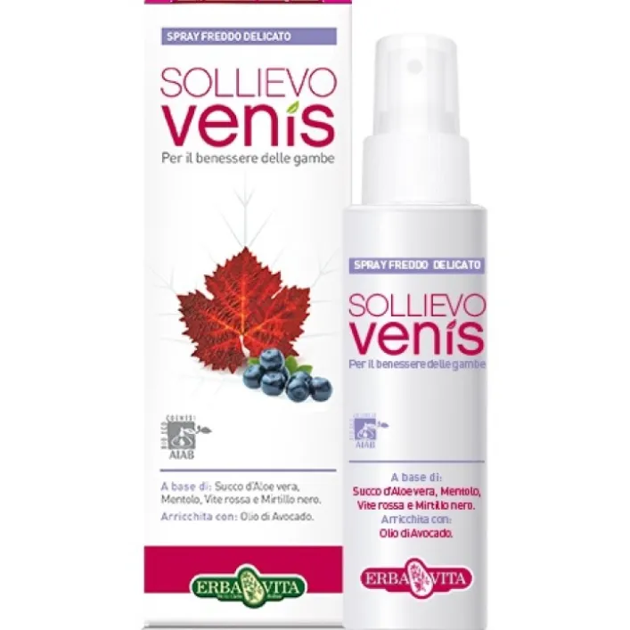 Erba Vita Sollievo Venis Spray Freddo Delicato Gambe Pesanti 100 ml