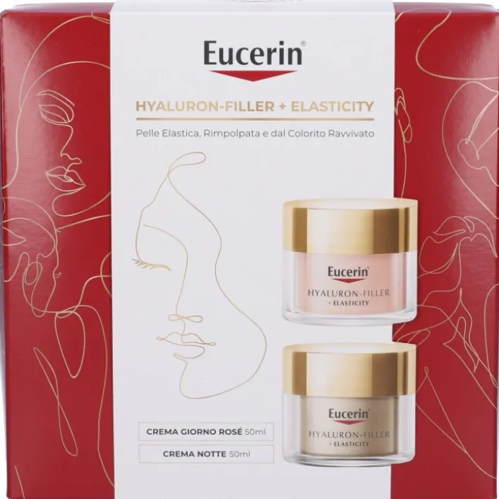 Eucerin Xmas Cofanetto Hyaluron Filler+Elasticity Crema Giorno Rosè e Crema Notte