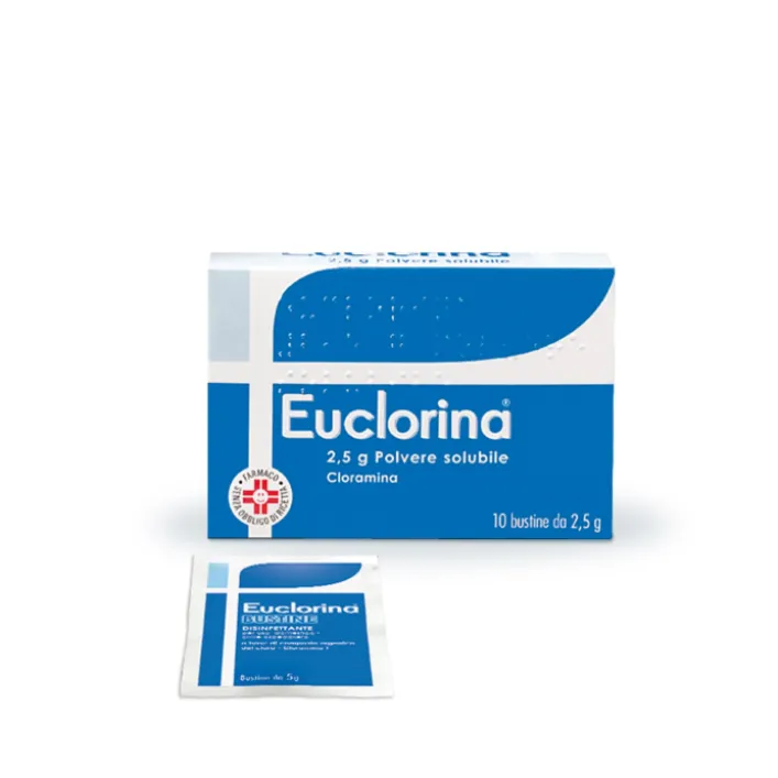 Euclorina Polvere Solubile Cloramina Disinfettante 10 Buste 2,5 grammi