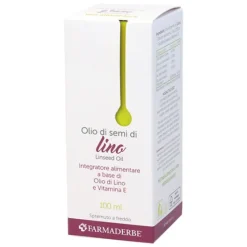 Farmaderbe Olio Alimentare Semi di Lino 100 ml - Integratore Alimentare