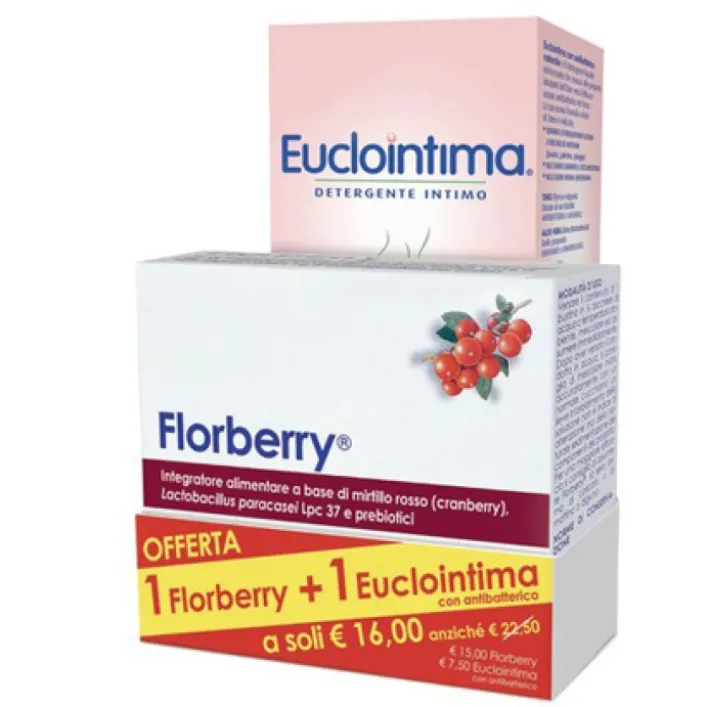 Florberry 10 Buste Integratore Alimentare + Euclointima Antibatterico 200 ml