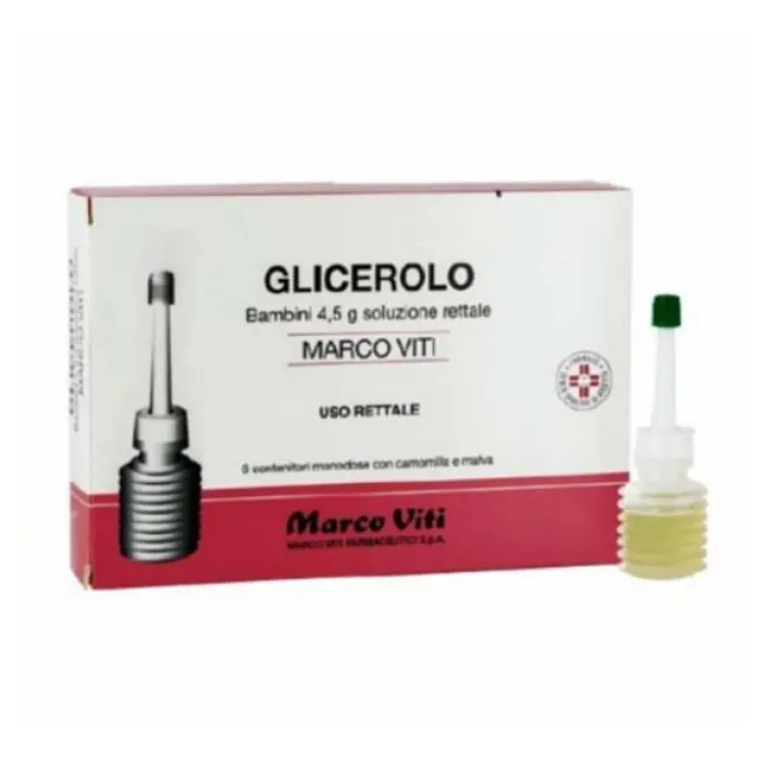 Glicerolo Viti 4,50 grammi Bambini Soluzione Rettale 6 Contenitori Monodose con Camomilla e Malva