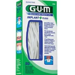 Gum Implant + Floss Filo Interdentale per Impianti 50 Fili Pretagliati
