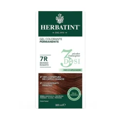 Herbatint Tintura per Capelli Gel Permanente 3 Dosi 7R Biondo Ramato 300 ml