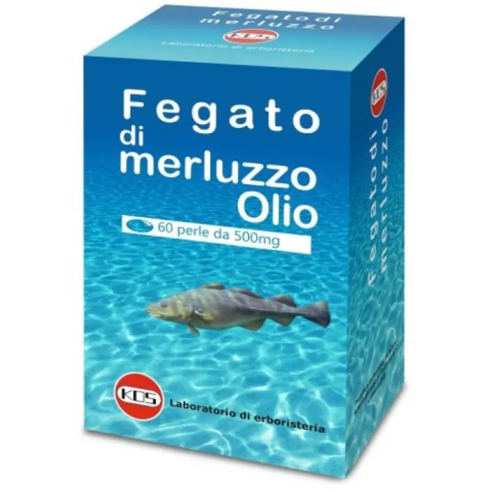 Kos Olio di Fegato di Merluzzo 60 Perle - Integratore di EPA e DHA