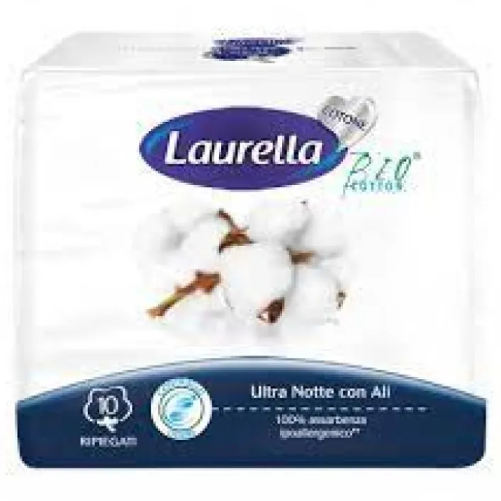 Laurella Assorbenti in Cotone Ultra con Ali Notte 10 pezzi