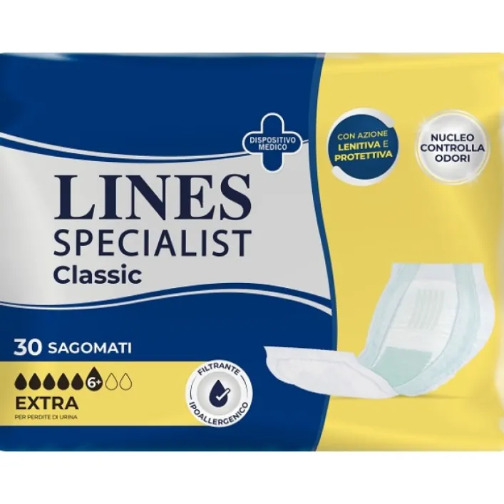 Lines Specialist Classic Sagomato Extra Pannolone Anti-odore 30 pezzi