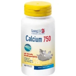 Longlife Calcium 750 mg 60 Compresse - Integratore Benessere Ossa e Denti