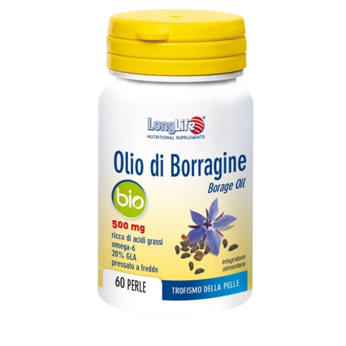 Longlife Olio di Borragine Bio 60 Perle - Integratore Pelle
