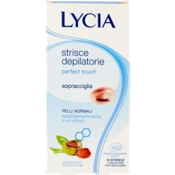 Lycia Strisce Depilatorie Sopracciglia 16 Pezzi e 2 Salviettine Post Depilazione