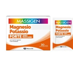 Massigen Magnesio e Potassio Forte Zero Zuccheri 30 bustine - Integratore Alimentare