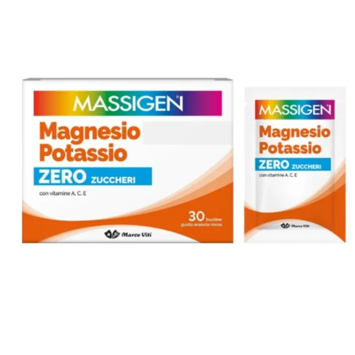 Massigen Magnesio e Potassio Zero Zuccheri 30 bustine - Integratore Alimentare