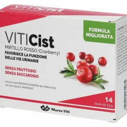 Massigen VitiCist Mirtillo Rosso 14 Bustine - Integratore Benessere Vie Urinarie