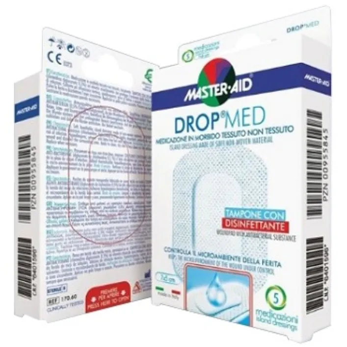 Master-Aid Drop Med Medicazione Adesiva Sterile 14 x 14 cm 5 Pezzi