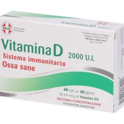 Matt Pharma Vitamina D 2000 UI 60 Compresse - Integratore Ossa e Difese Immunitarie