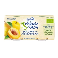 Mellin Bio Omogeneizzato Mela, Pera e Pesca 2 x 100 grammi