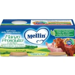 Mellin Omogeneizzato Manzo e Prosciutto 2 x 80 grammi