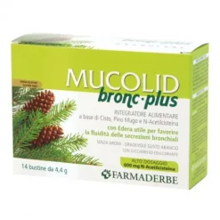 Mucolid Bronc Plus 600 Farmaderbe 14 bustine - Integratore Benessere Vie Respiratorie