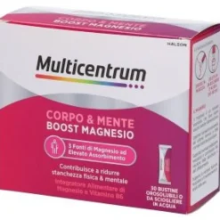Multicentrum Boost Magnesio Corpo e Mente 30 stick - Integratore Alimentare Magnesio e Vitamina B6