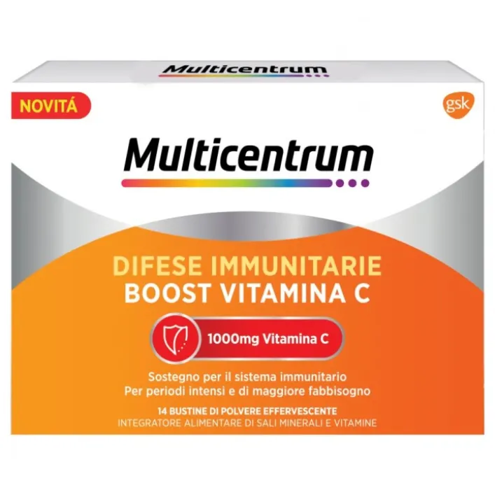 Multicentrum Boost Vitamina C Difese Immunitarie 14 Bustine - Integratore Vitamina C 1000