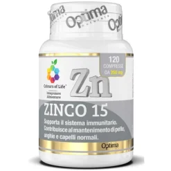 Optima Colour of Life Zinco 15 120 Compresse - Integratore Sali Minerali