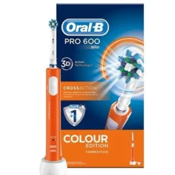 Oral-B Pro 600 CrossAction Spazzolino Elettrico Ricaricabile Arancio