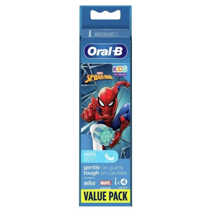 Oral-B Ricarica Spazzolino Elettrico Spiderman 4 Testine